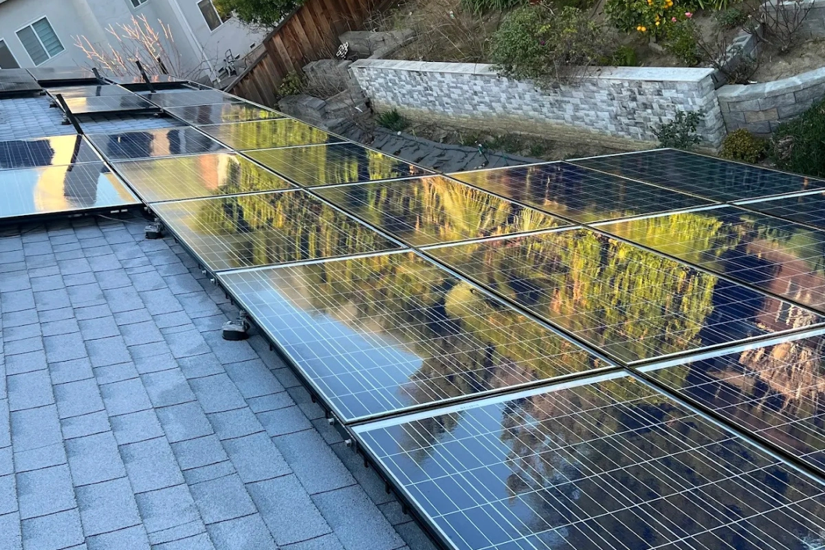 California Solar Care Team Cleaning Residential Panels