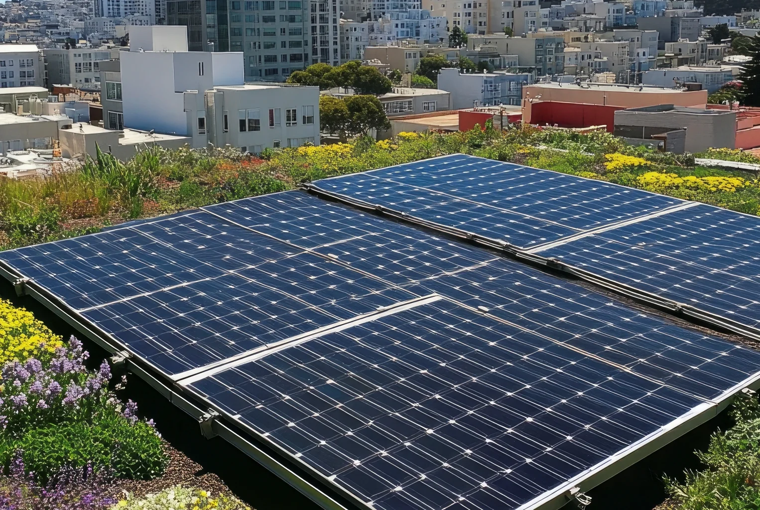 Clean and shiny solar panels in Mountain View