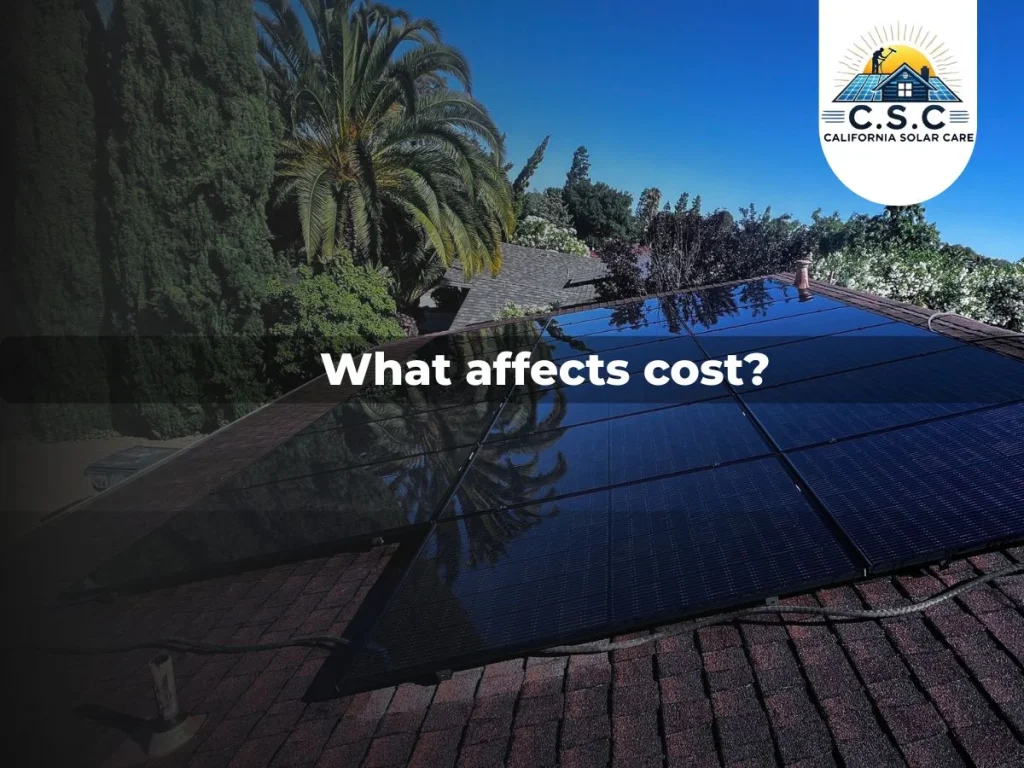 Solar panel cleaning cost factors in California including panel count and roof type